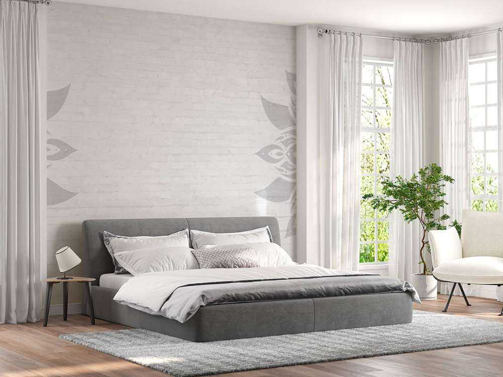 Grå vit mandala blomning