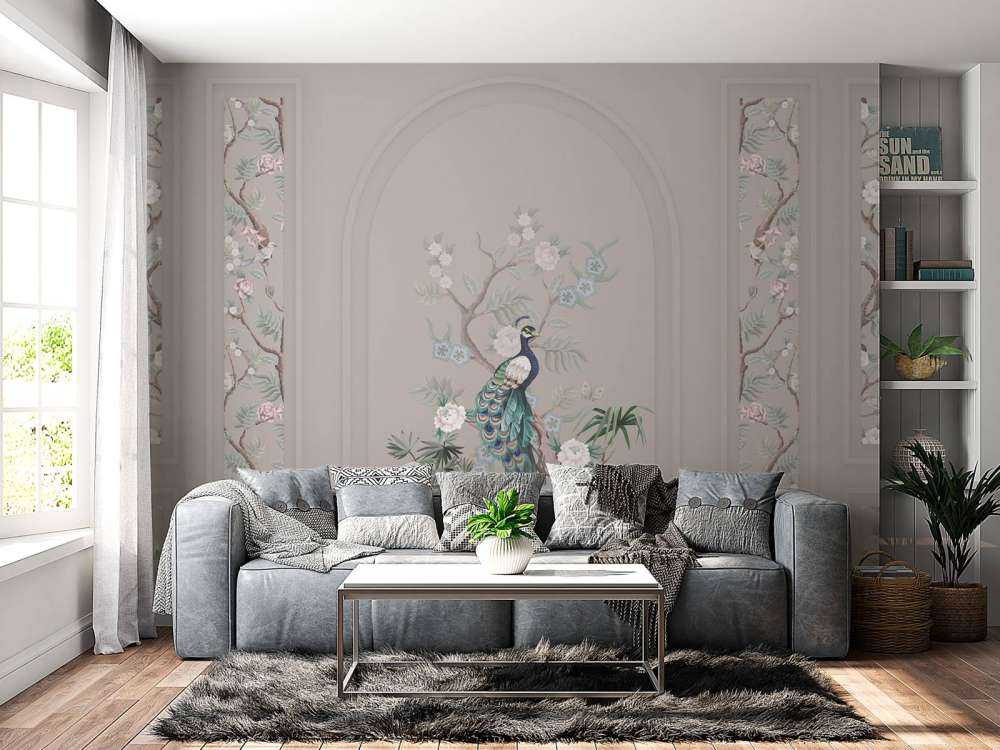 Peacock Paradise, beige