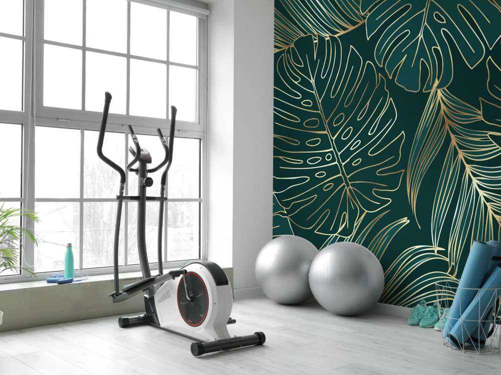 Gröna blad med guld