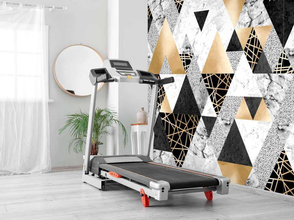 Marmor trianglar med guld