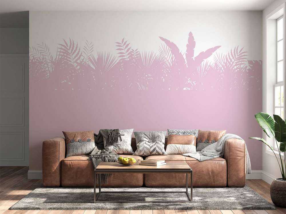 Silhuetter palmblad, rosa