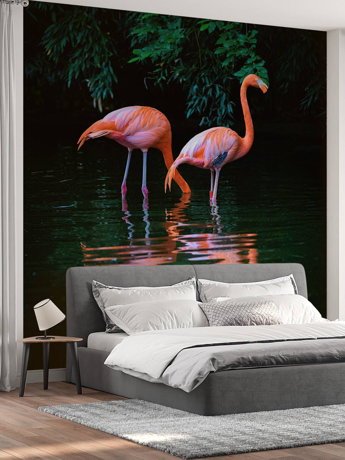 To bilibiske flamingoer