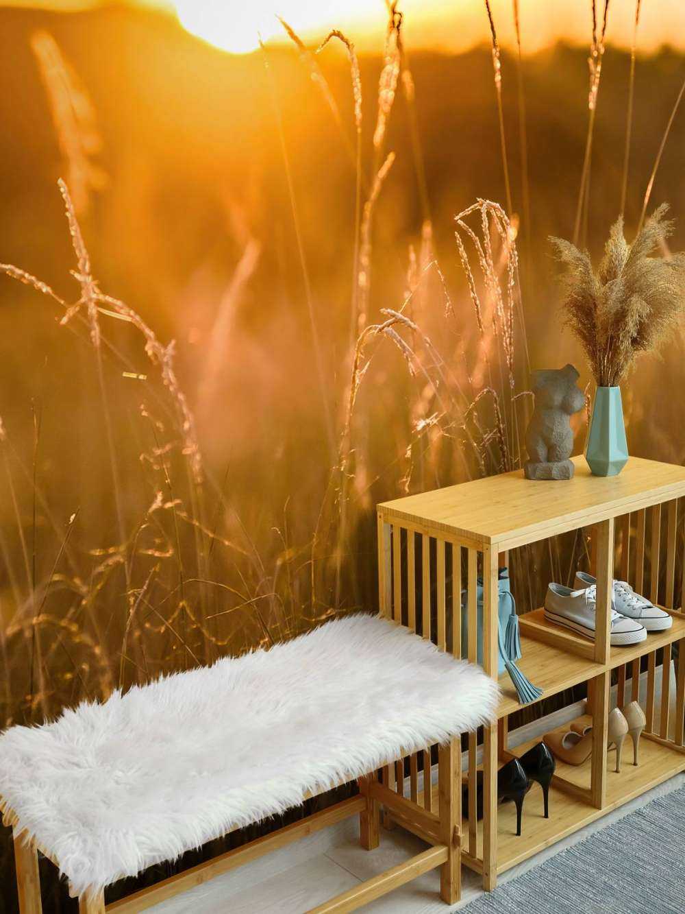 Solnedgang mellem kornet