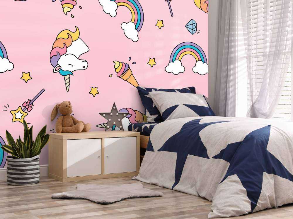 Farverigt enhjørningsmønster