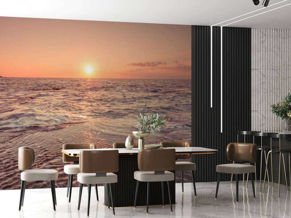 Solnedgang på stranden