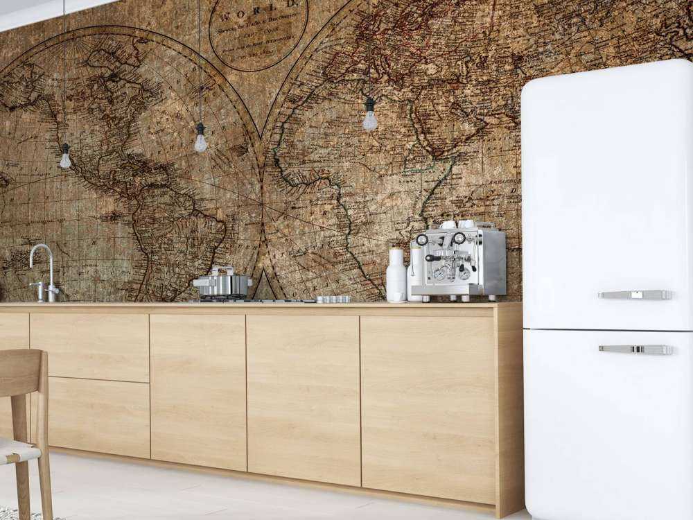 Gammelt verdenskort tegning