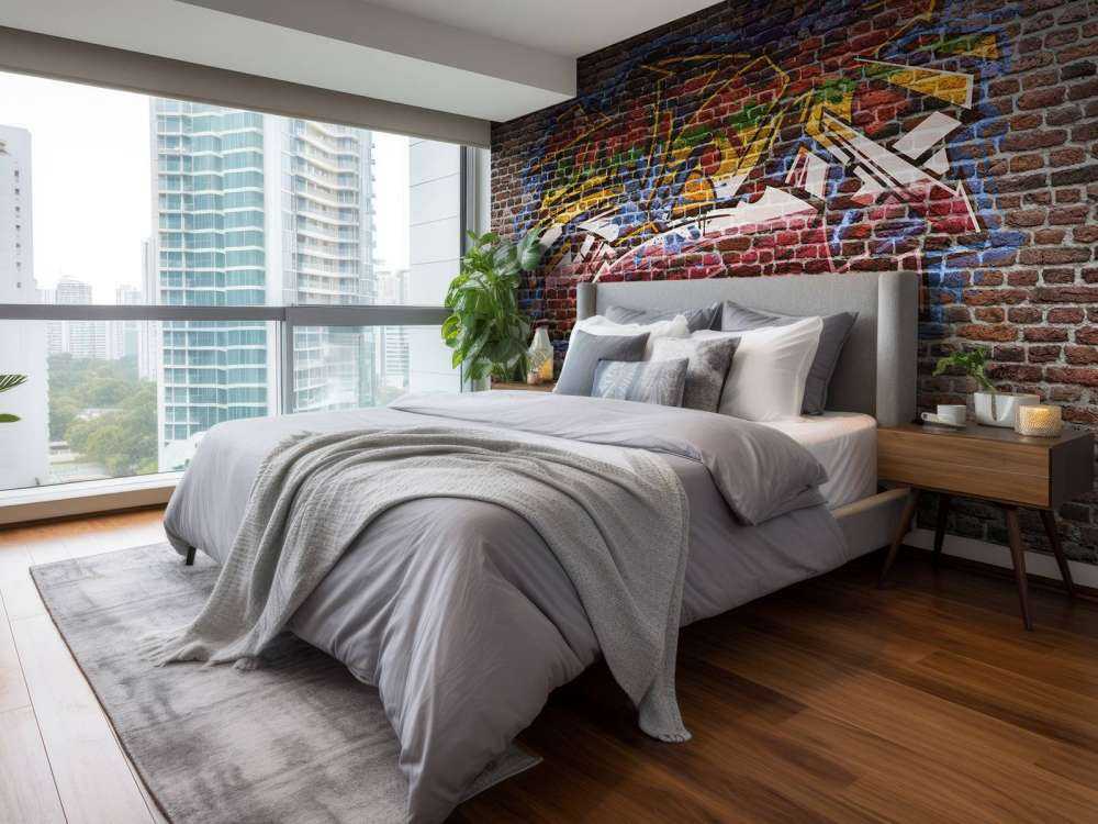 Graffiti på murstensvæg