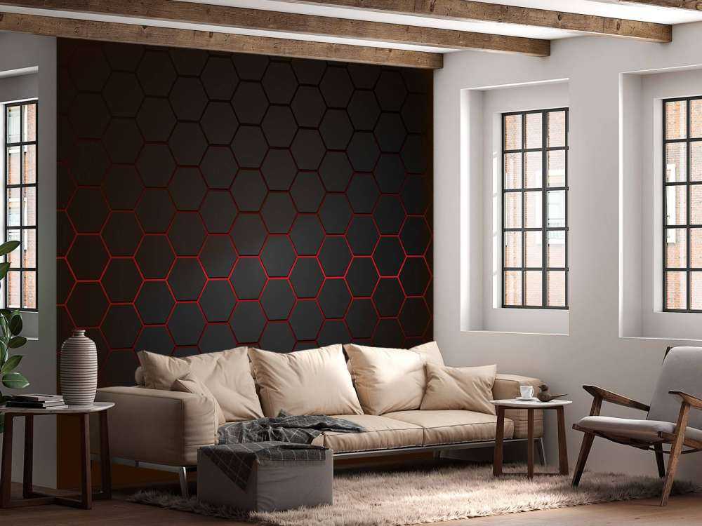 Røde glødende sekskanter