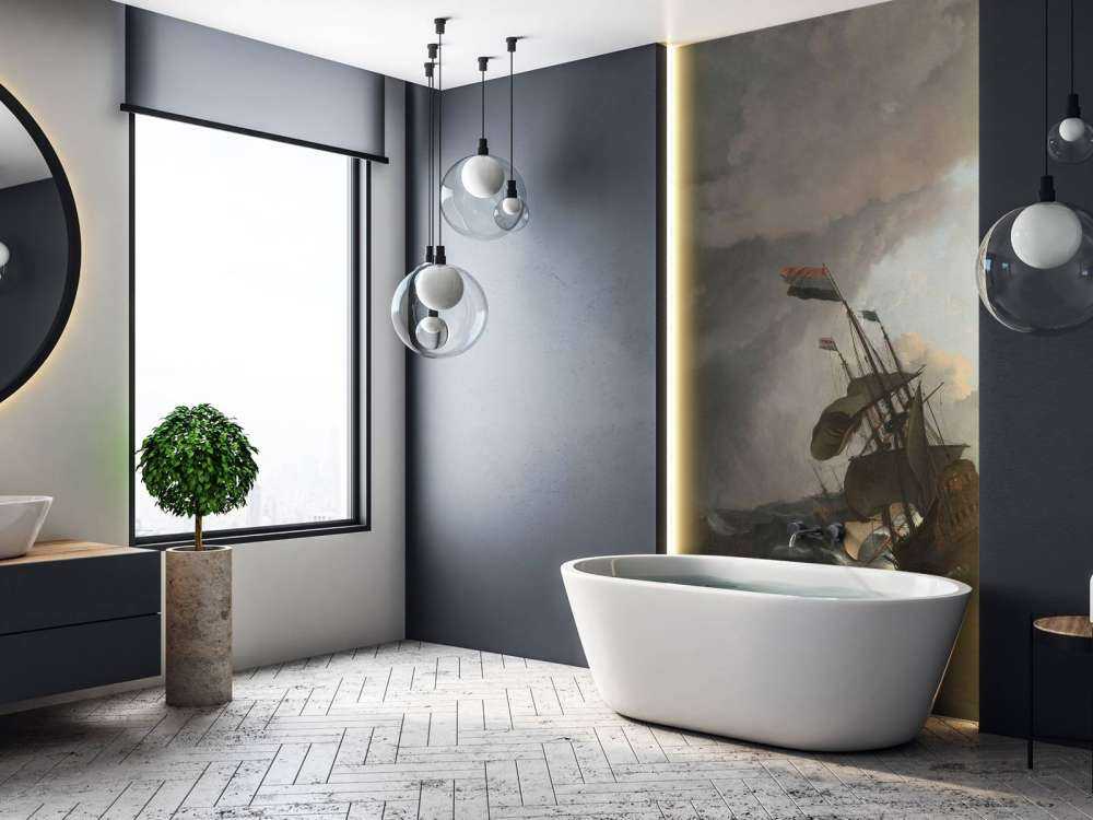 Krigsskibe under en storm