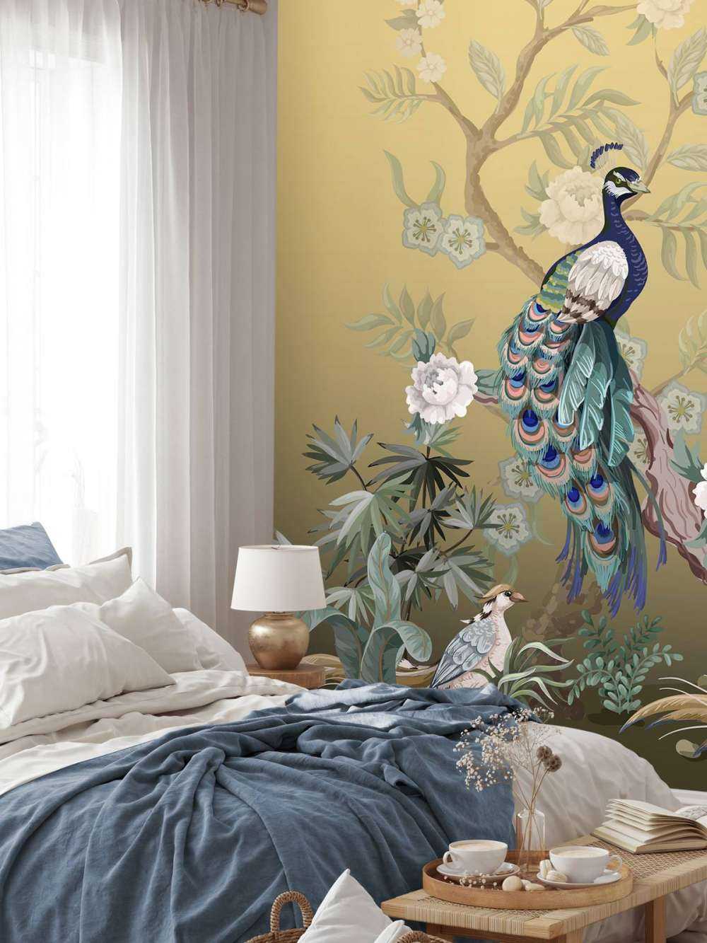 Påfugle og Pæoner - Guld