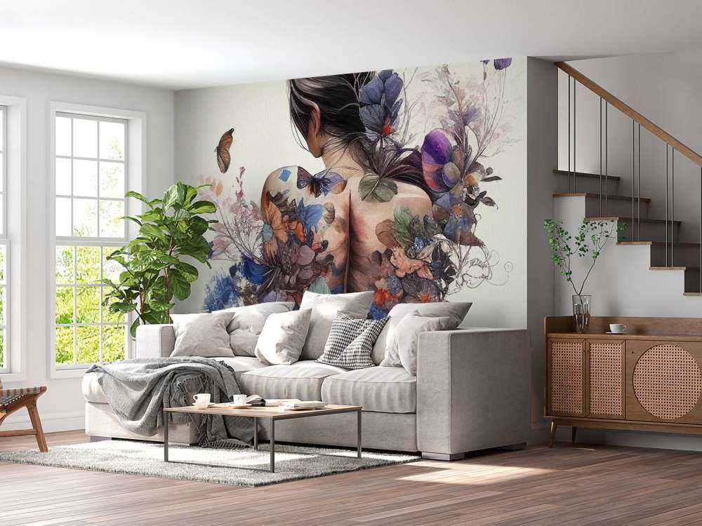 Watercolor Butterfly Woman Body #2