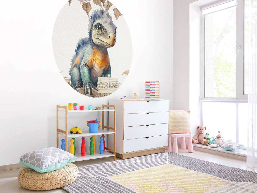 Baby ankylosaurus i den taupefarvede junglen