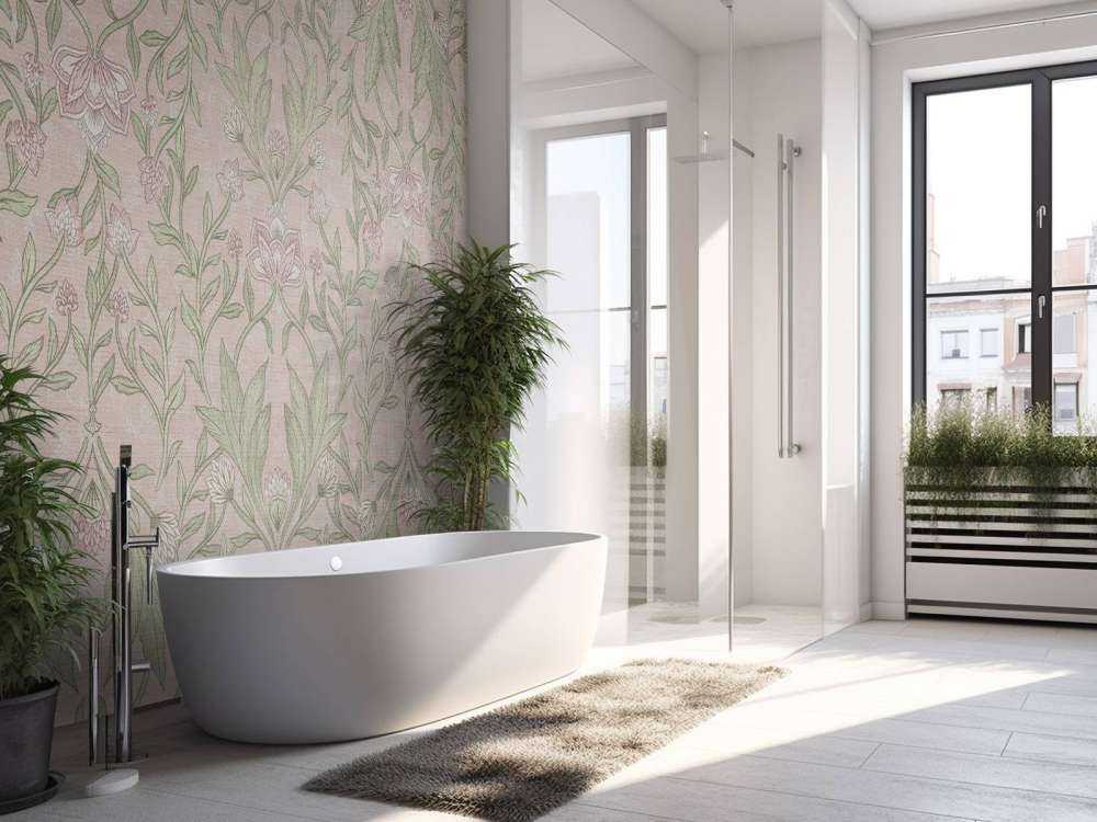 Morris blomsterdamask - pastelrosa