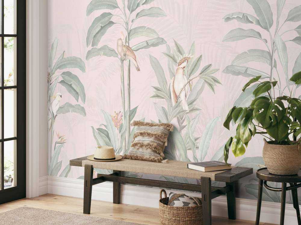 Vintage Jungle Landscape - lyserød