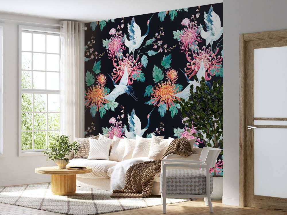 Waterverf kraanvogels