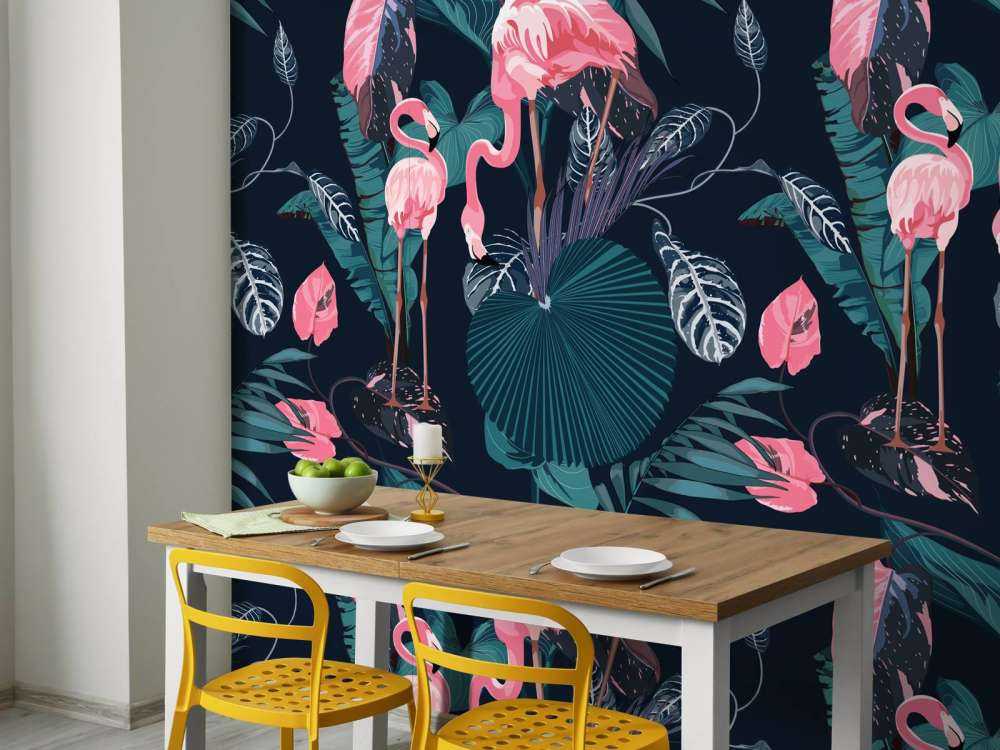 Vilde lyserøde flamingoer