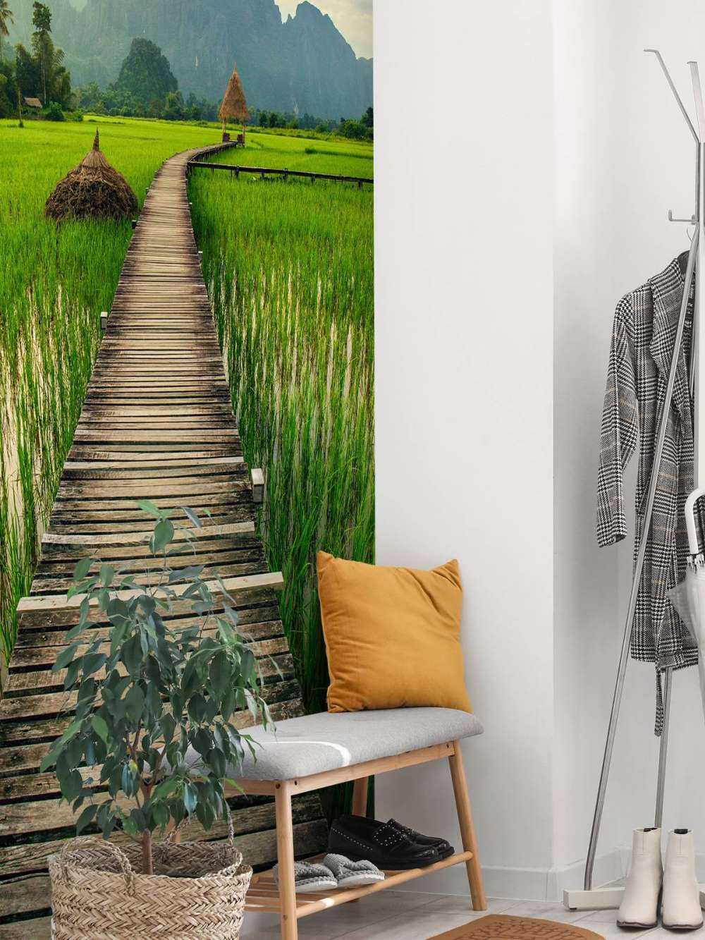 tretillatelse gjennom et risfelt