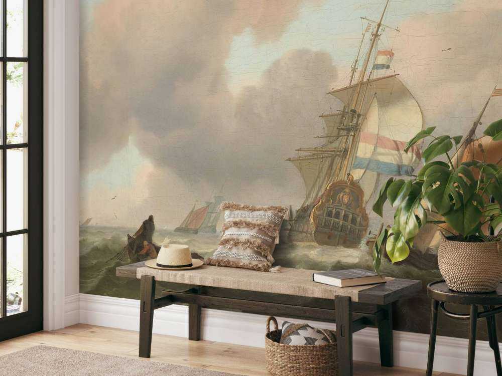 Stenete hav med skip