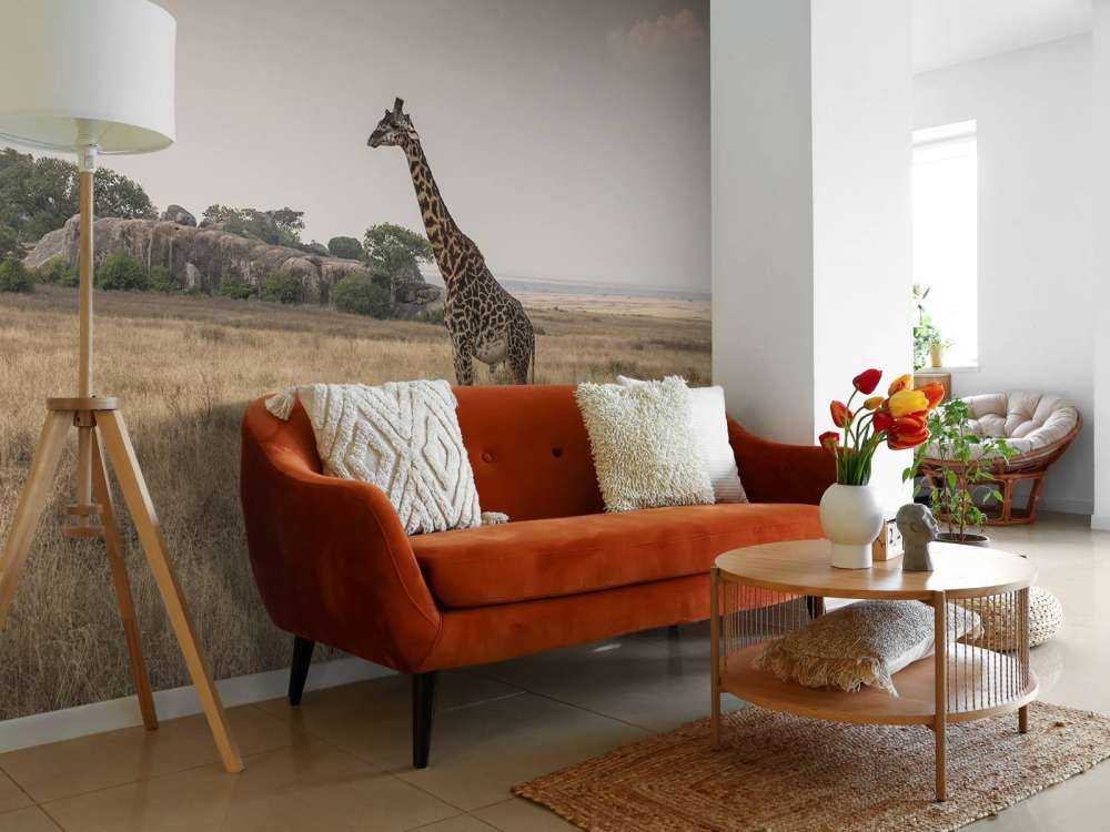 Giraffe på en savanne