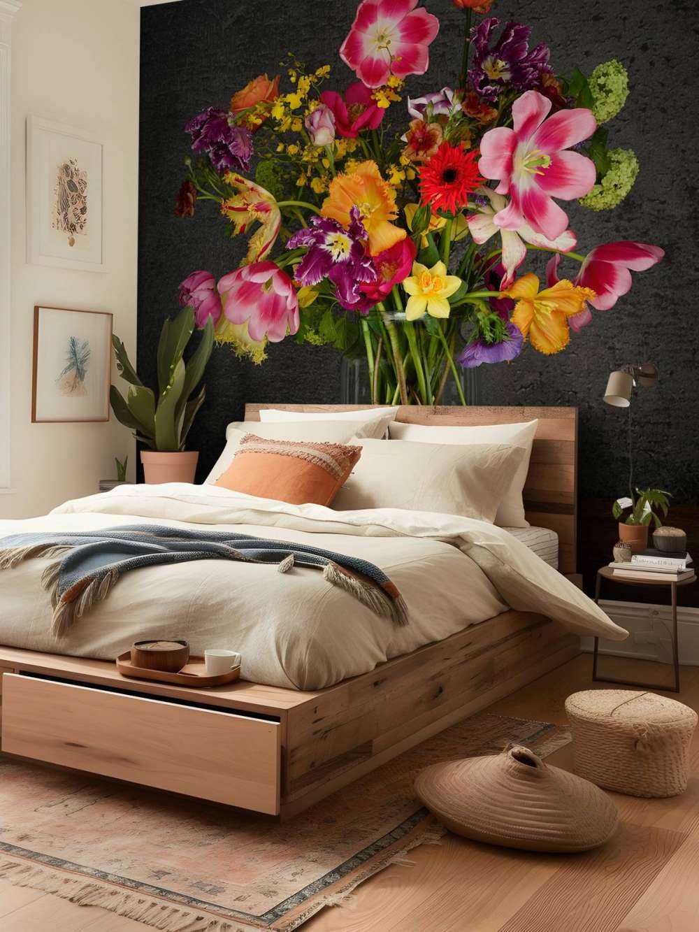 Fargerik blomsterbukett