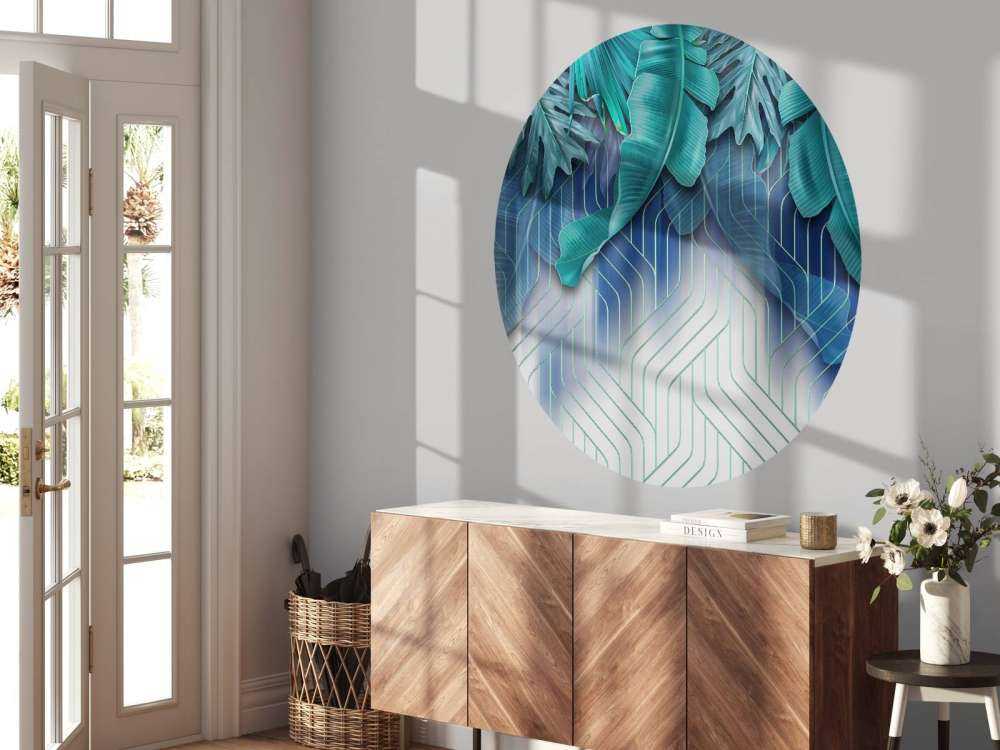 Grønne blader og grafiske grønne linjer virker