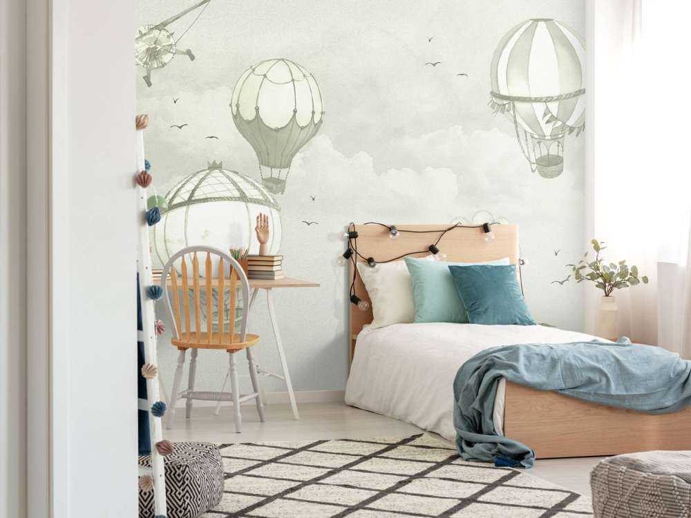 Varmluftsballonger i grønt