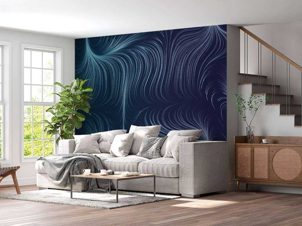 Blå opplyste linjer