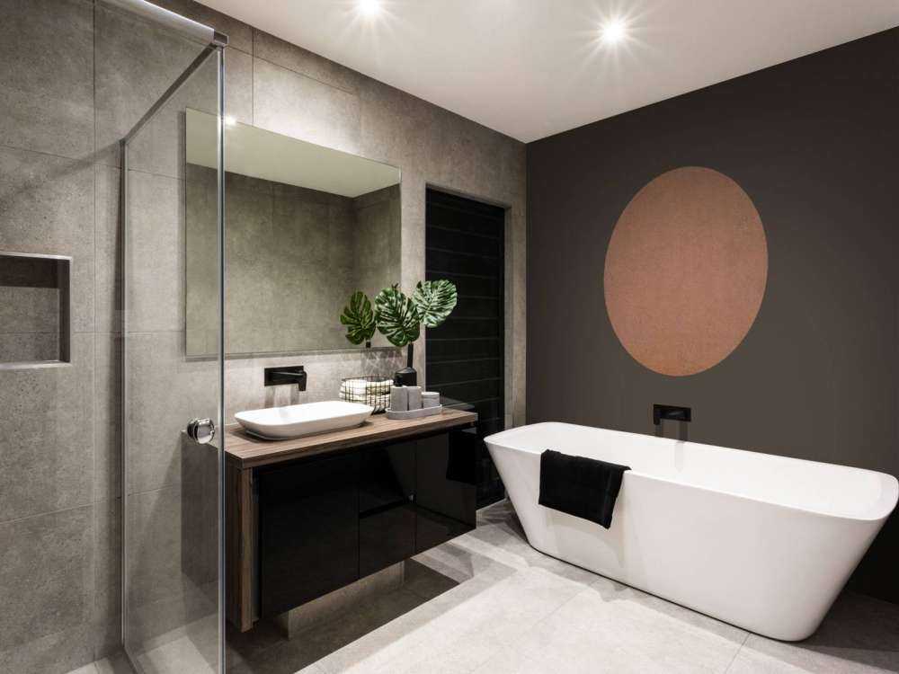 Betongstruktur i terrakottafarger