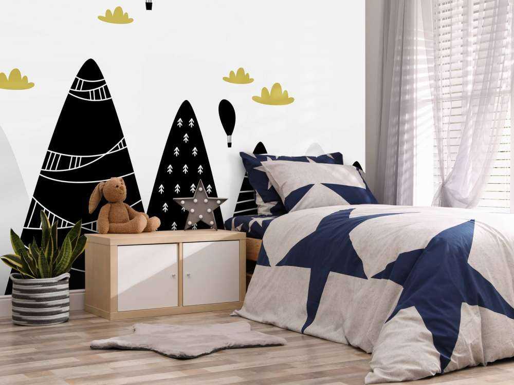 Fjell i svart og hvitt