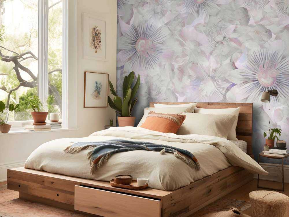Botanisk akvarell eleganse lilla morgen
