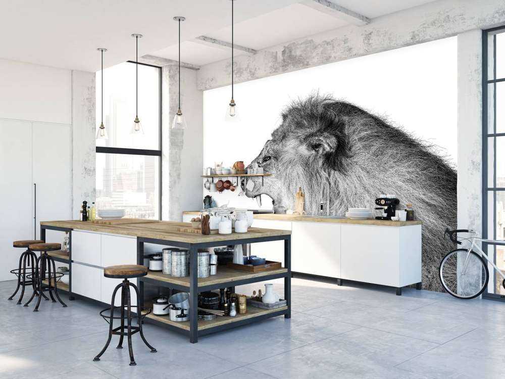 Brølende løve hvit