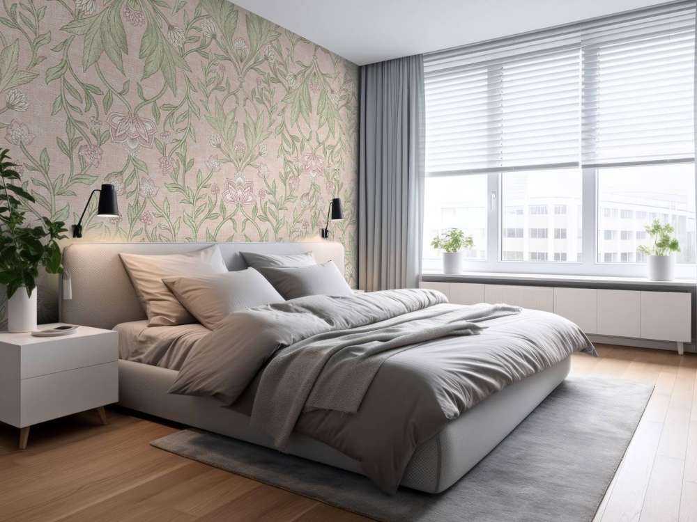 Morris blomsterdamask - pastellrosa
