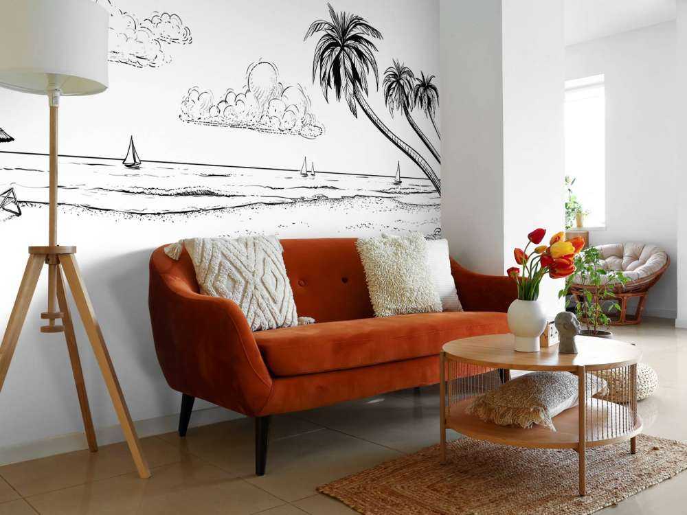 Strand i svart og hvitt