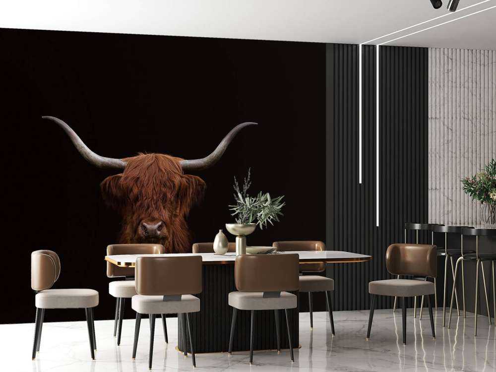 Det skotske høylandet på mørkt tapet