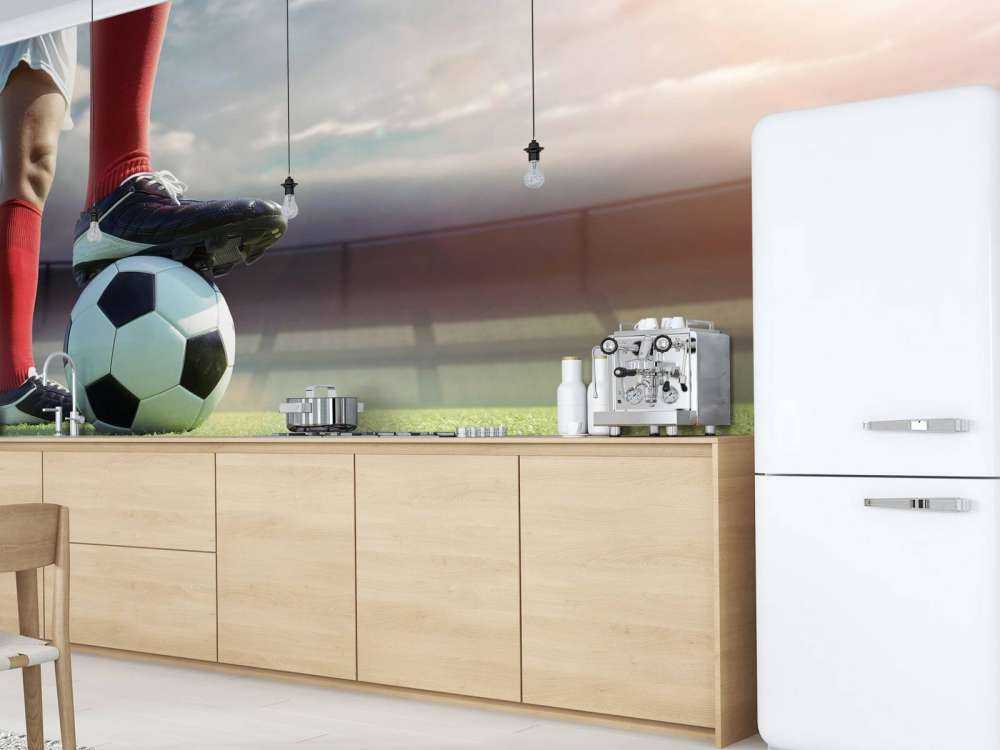 Stadion med fotballspiller