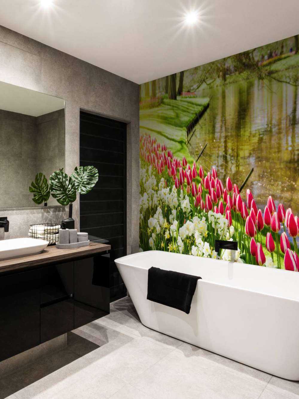 Blomster i en solrik park