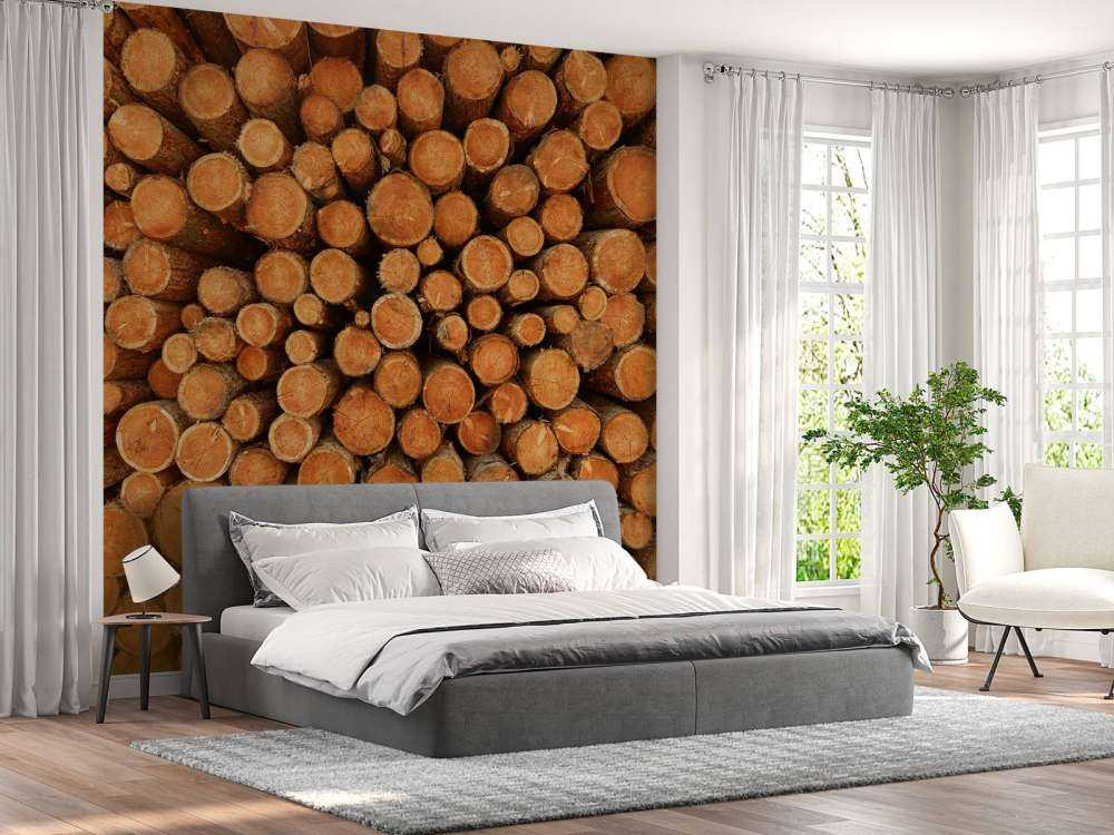 Haug med mørke trestammer