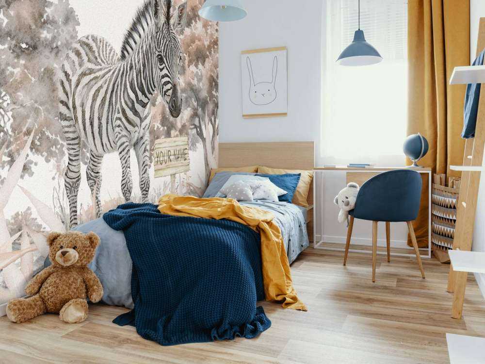 Ung zebra i naturen taupe