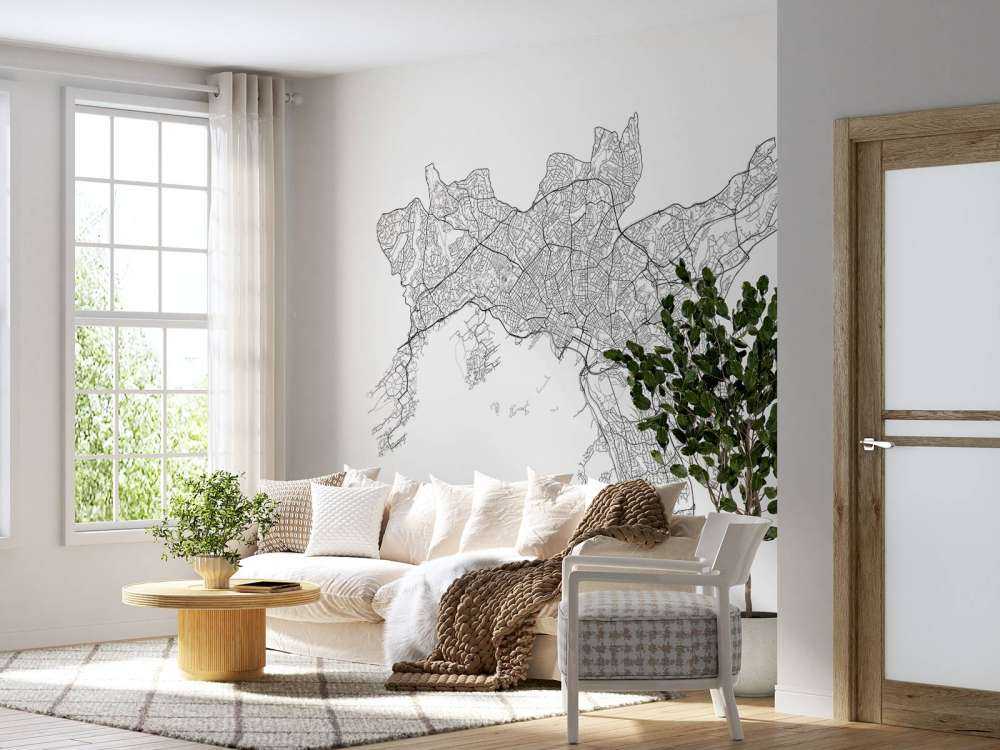 Kort over Oslo, hvid