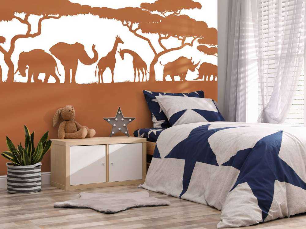 Silhuet safaridyr, rustfarve