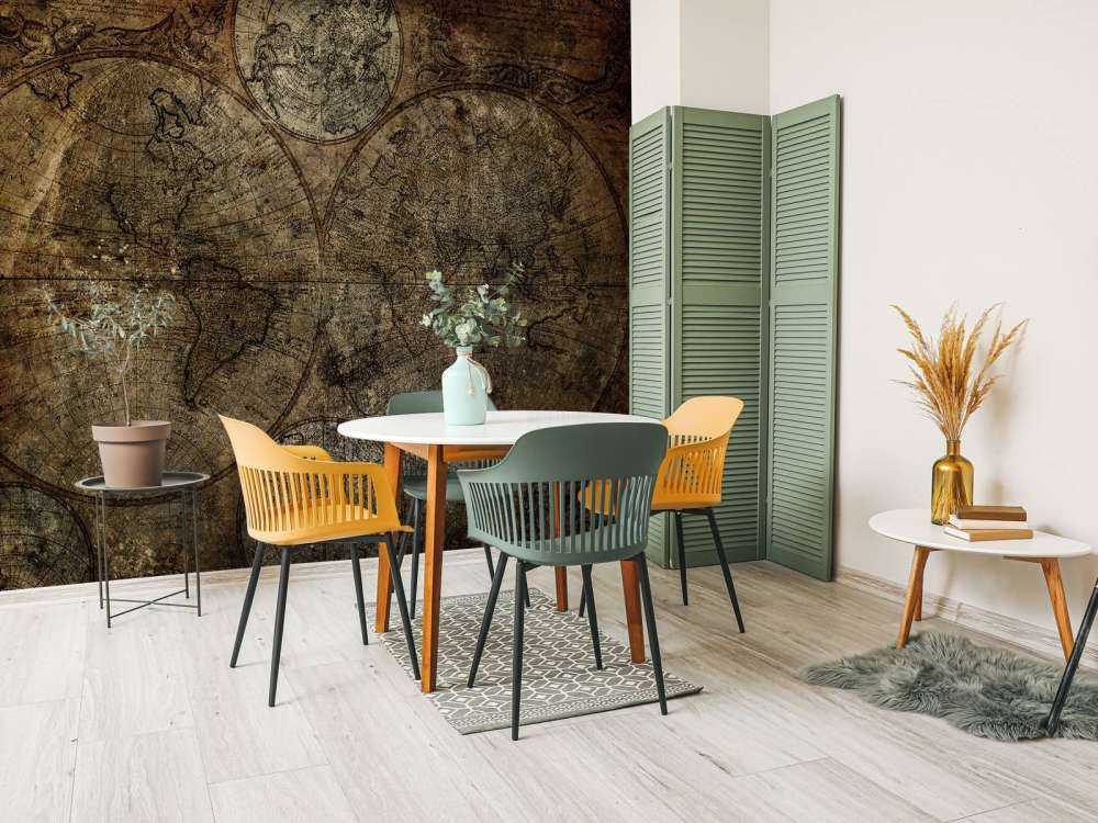 Gammelt brændt verdenskort