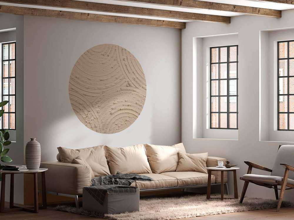 Zen-cirkler med grov struktur i taupe