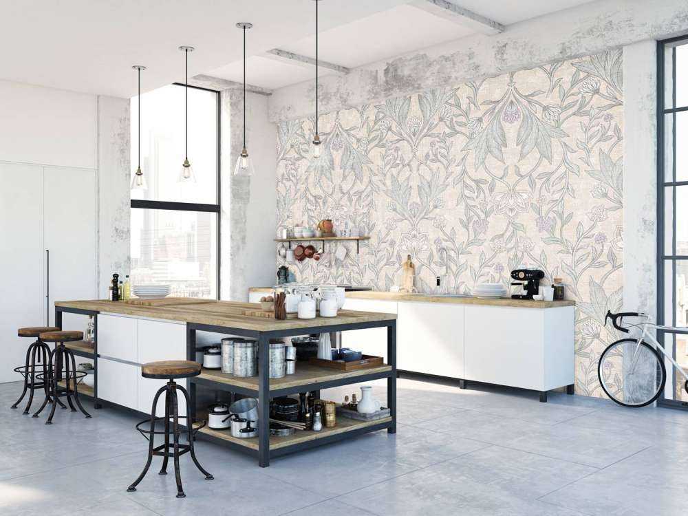 Morris blomsterdamask - neutral beige