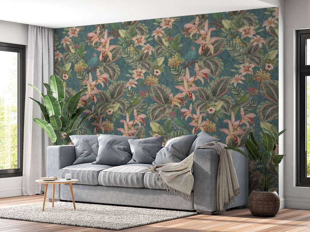 Tropiske junglefugle og papegøjer - turkis