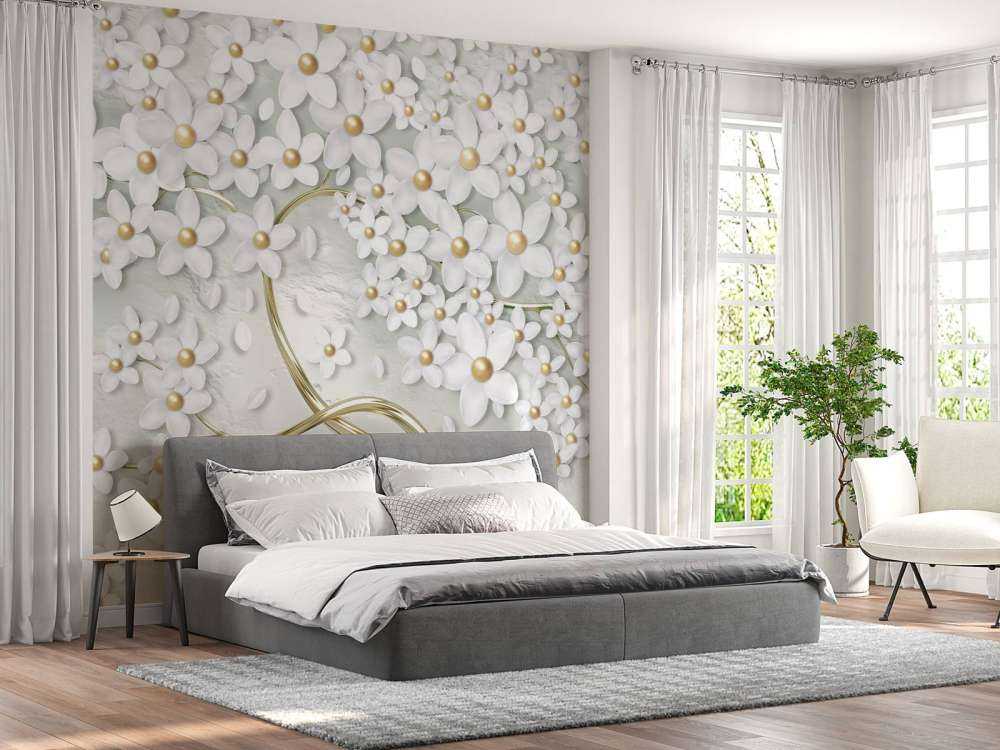 Gyllene vita blommor