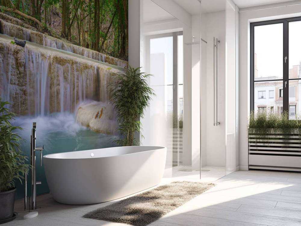 Vattenfall i djup regnskog