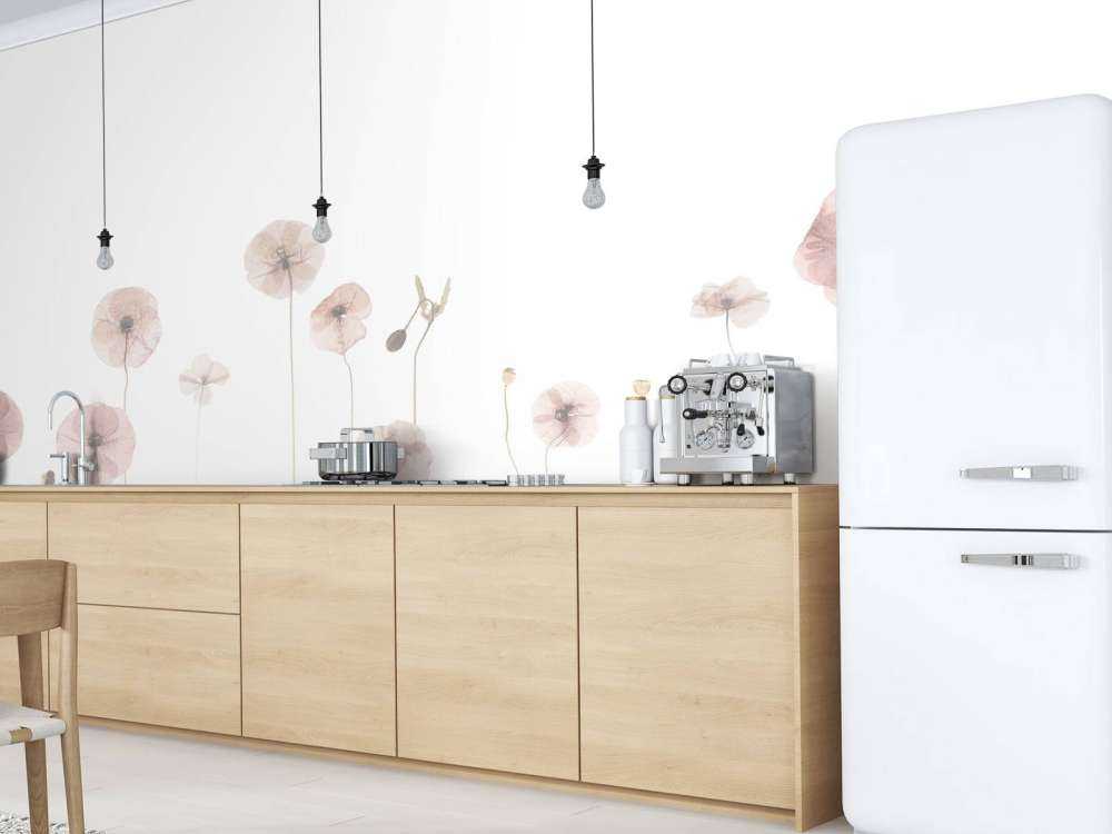 Vallmo blomma fält vintage rosa