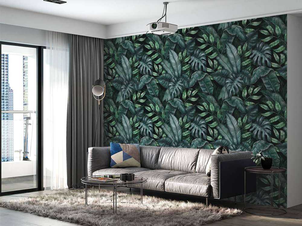 Botaniskt mönster med palmblad
