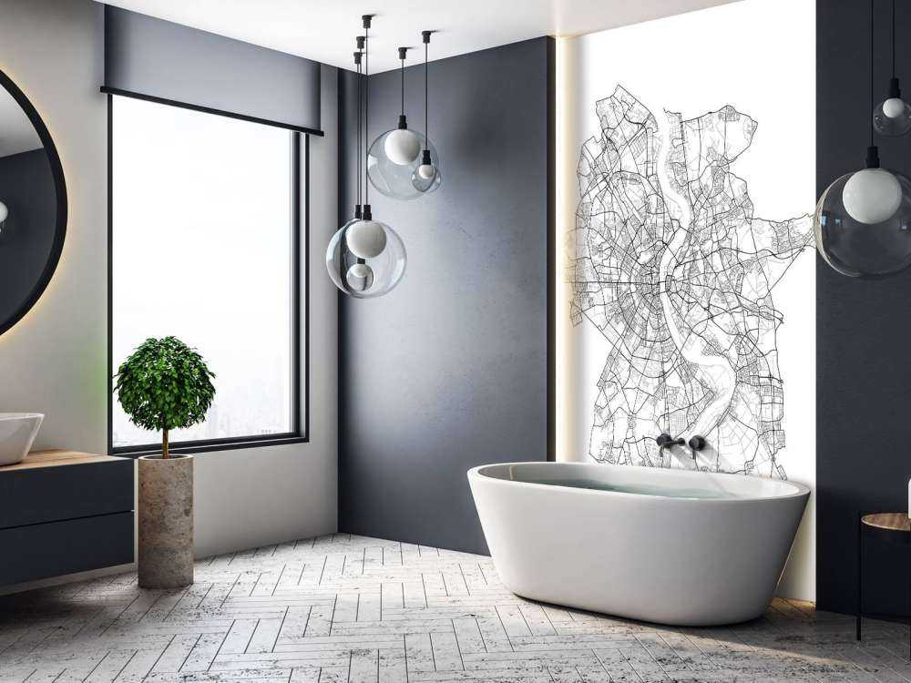 Karta över Köln, vit