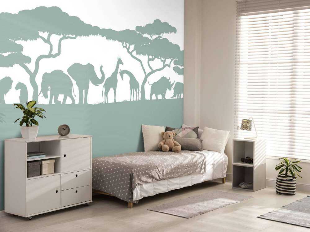 Silhuett safari djur, ljusgrön